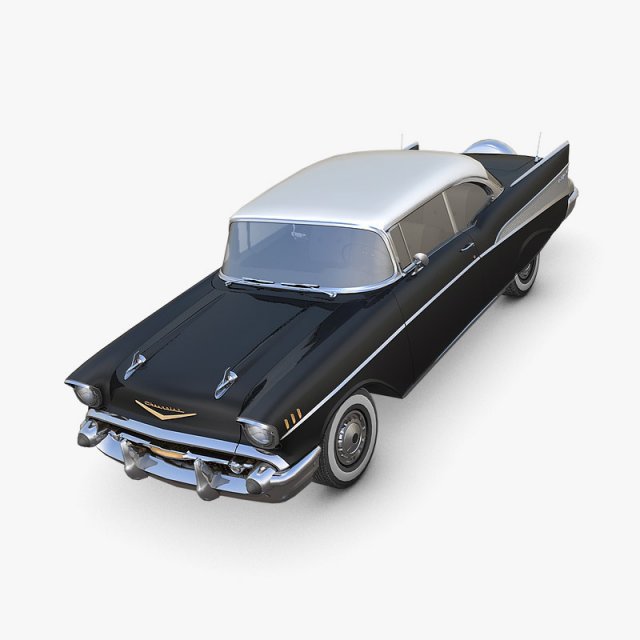 Chevrolet Bel Air 1957 black 3D Model