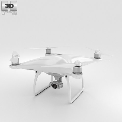 DJI Phantom 4 Camera Drone 3D Model