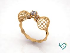 Diamond gold ring gemstone printable Jewelry 3D Model