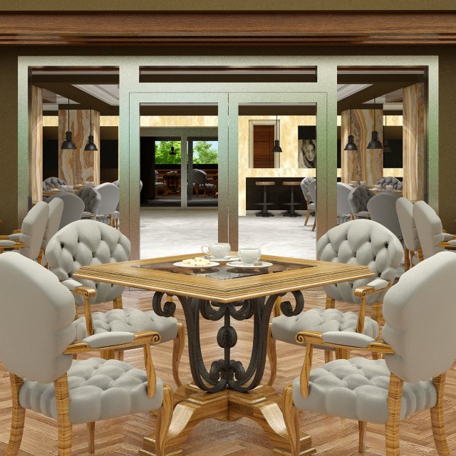 Restaurant Interior 04 V2 3D Model
