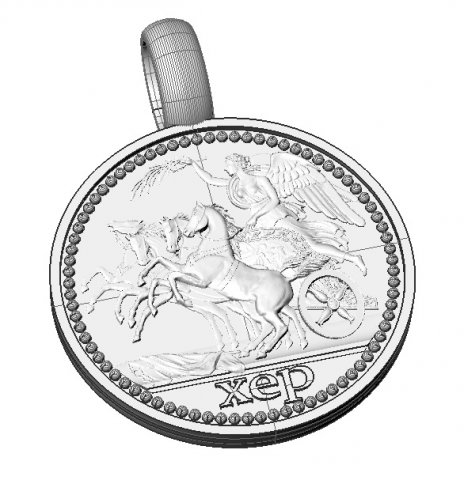 Greek coin pendant 3D Model