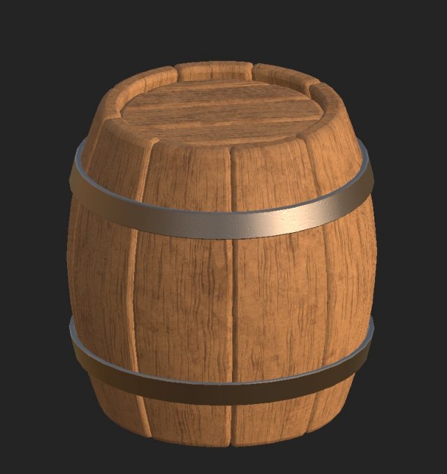 Cartoon wooden barrel 2 3D Model