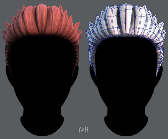 3D Hair style for Man V05 3D Model