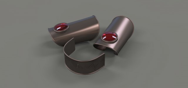Arm cuffs and headband of Wiccan 3D Model