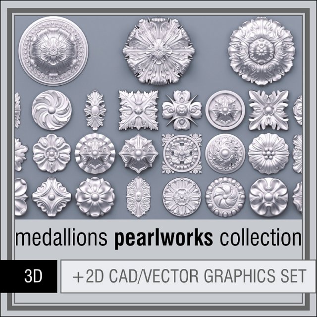 1D Pearlworks Medallions collection 3D Model