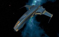 Spaceship Dagger Type 1 Blue 3D Model