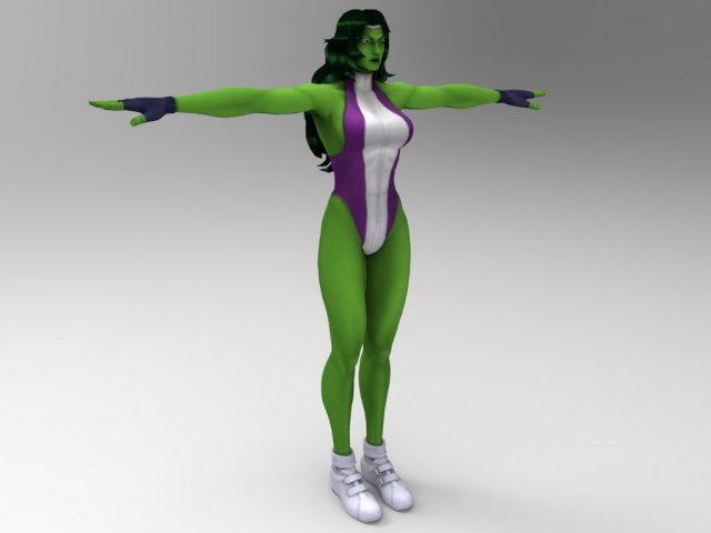 She-Hulk yoga 3D Printing Model - Threeding