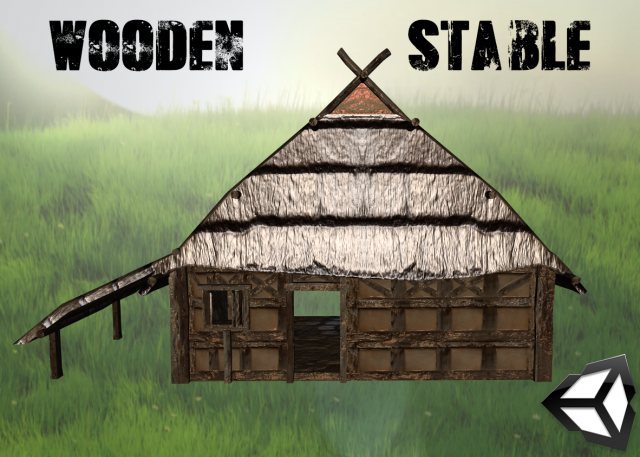 Wooden Stable unity 3D Model
