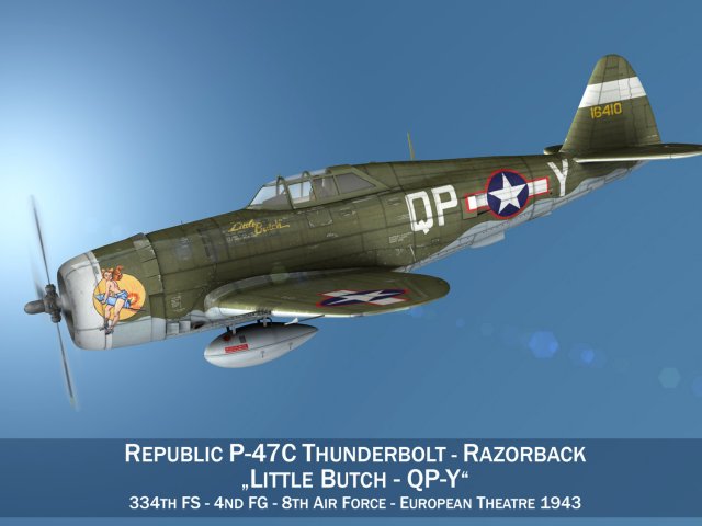 Republic P-47C Thunderbolt – Little Butch 3D Model