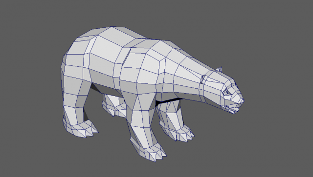Polar bear – Print Ready low High Poly 3D Model