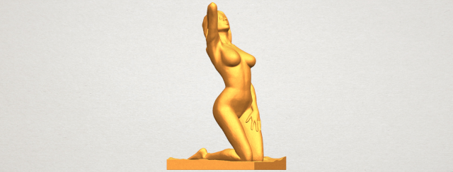 Naked girl – Bended Knees 03 3D Model