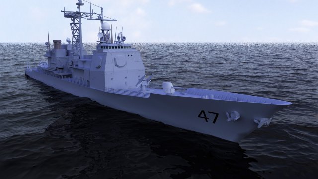 Ticonderoga Class Cruiser CG47 USS Ticonderoga 3D Model