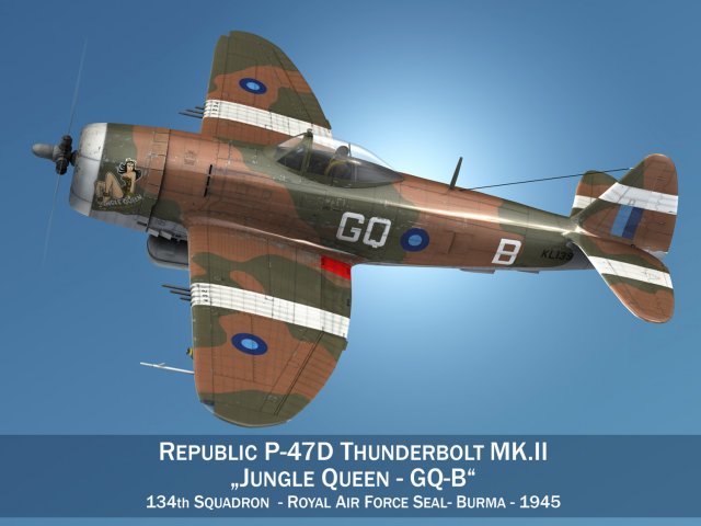 Republic P-47D Thunderbolt MKII – Jungle Queen 3D Model