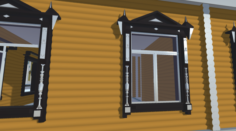 Window For a Wooden House 3D Model