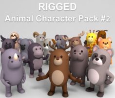 Cartoon Animal Rigged Pack 2 3D Model