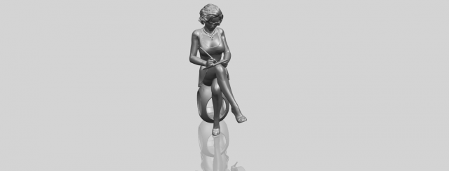 Beautiful Girl 17-Sitting 3D Model
