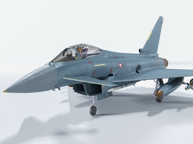 Eurofighter Typhoon Rigged 3D Model