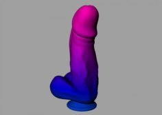 LOWPOLY dildo penis colored 3D Model