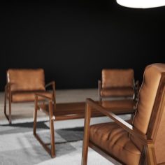 York Lounge Chair and reception desk scene 3D Model