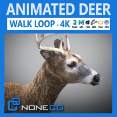 Animated Deer 3D Model