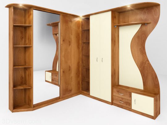 Hallway with Wardrobe 3D Model