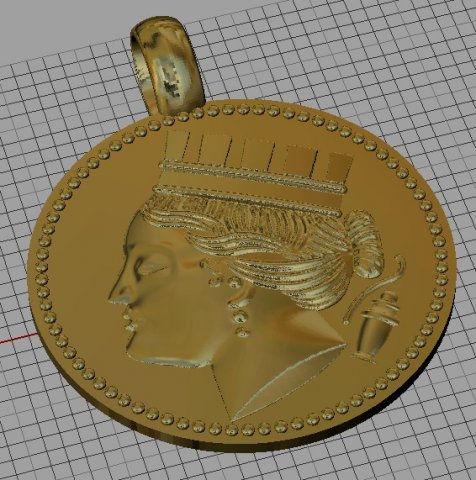 Coin pendant virgo 3D Model
