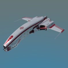 Spaceship Dagger Type 1 White 3D Model