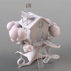 Cartoon Treehouse 3D Model