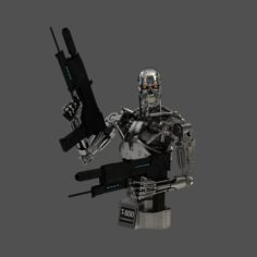 Terminator T-800 Endoskeleton Bust 3D Model