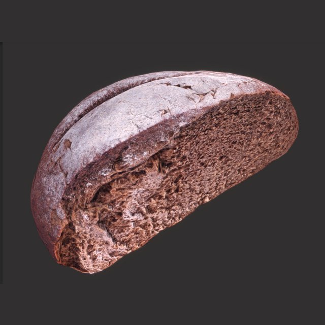 Brown Bread Cut 3D Model