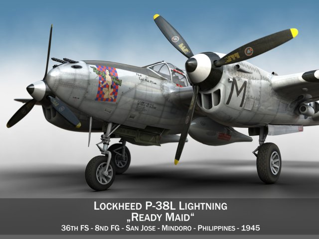 Lockheed P-38 Lightning – Ready Maid 3D Model