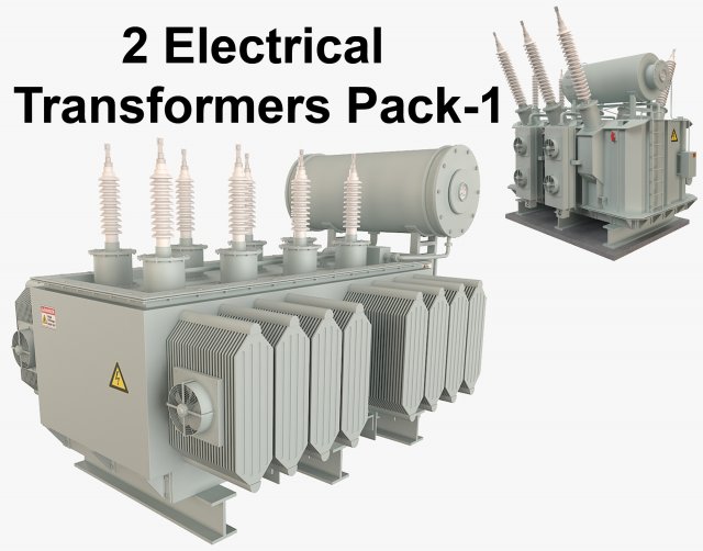 2 Electrical Transformers Pack1 3D Model