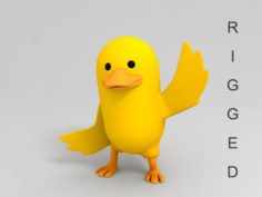 Rigged Yellow Duck Character 3D Model