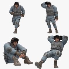 Male 03 Rigged 7 Pose Lowpoly 3D Model