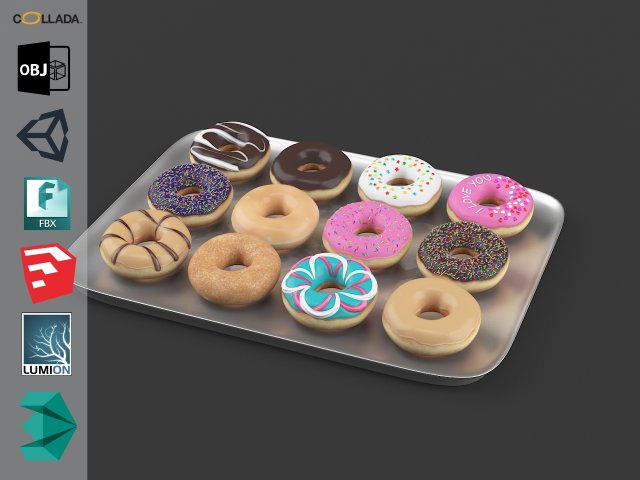 Donuts Pack1 3D Model