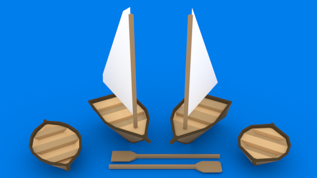 Small Boats Kit 3D Model