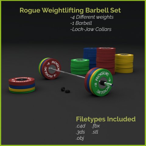 Olympic Weightlifting Barbell Crossfit 3D Model
