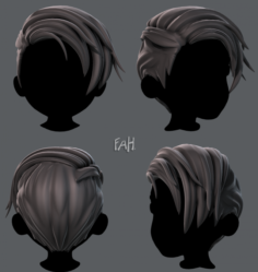 Definir penteado masculino 5 espécies Modelo 3D $31 - .3ds .fbx .obj .stl  .max .unknown - Free3D