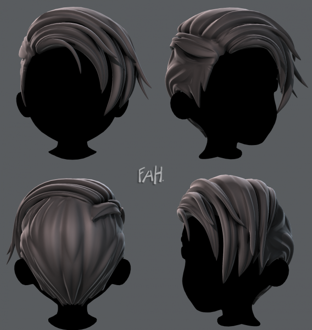 3D Hair style for girl V60 3D Model $15 - .unknown .3ds .dae .fbx .ma .max  .obj - Free3D