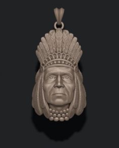 Native American Indian head pendant 3D Model