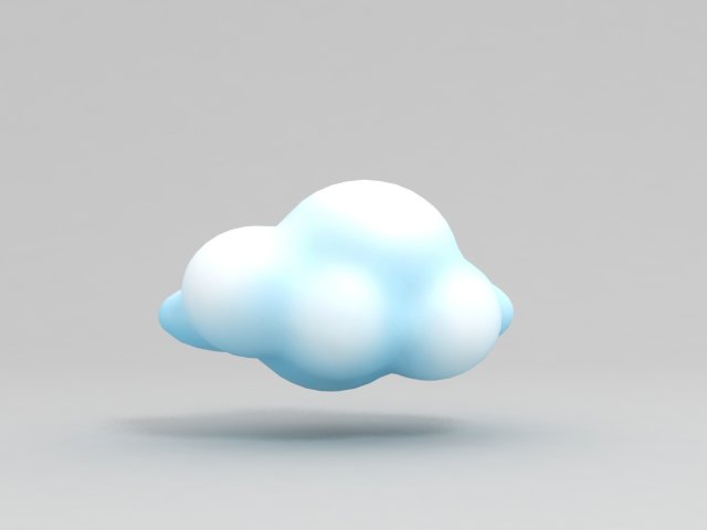 3D Cartoon cloud model 3D Model