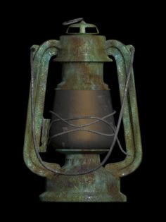 OIL GLASS LAMP RETRO VINTAGE OLD ANTIQUE 3D Model