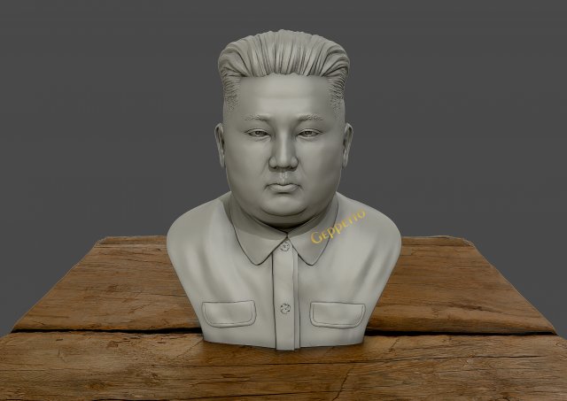 3D Sculpture of Kim Jong un 3D print model 3D print 3D print model 3D Model
