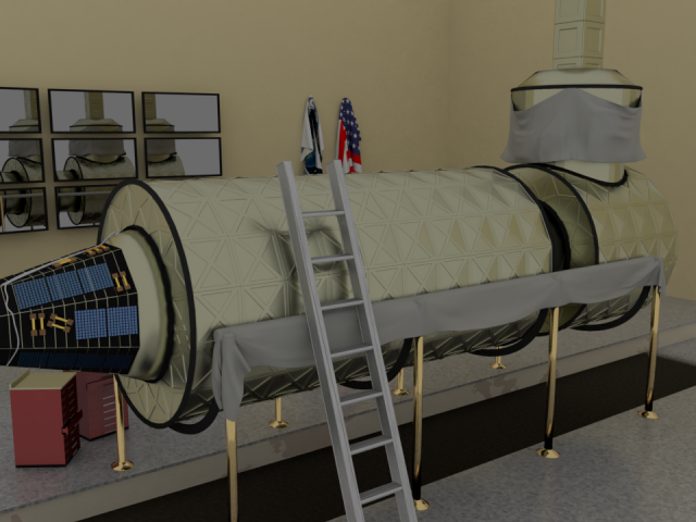 Destiny ISS module in a museum 3D Model