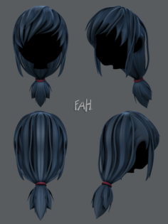 3D Hair style for girl V30 3D Model