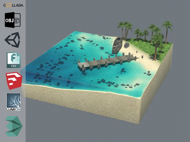 Cube Beach 3D Model