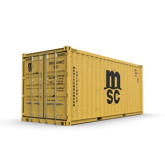 20 feet MSC standard shipping container 3D Model