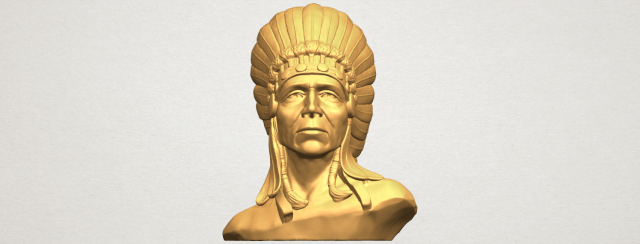 Red Indian 03 – Bust 3D Model