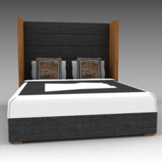Upholstered panel Bed 3D Model