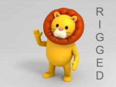 Rigged Lion Character 3D Model